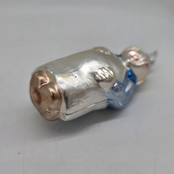 Inge Glas Chef German Glass Christmas Ornament Blue White 5" - Picture 5 of 6